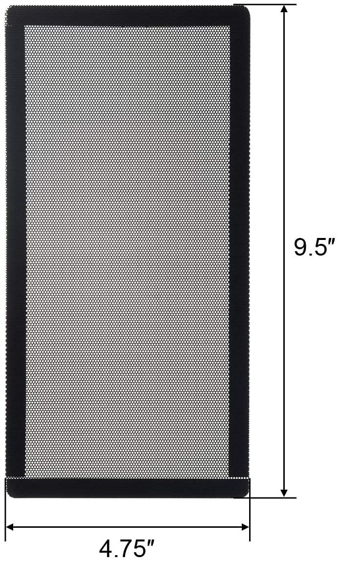 YSSHUI 120 x 240mm PC Case Dust Mesh Filter, [2 Pack] Magnetic Frame Computer Fan Dust Mesh PC Cooler Filter Dustproof PVC Cover Grills - Black - Image 2